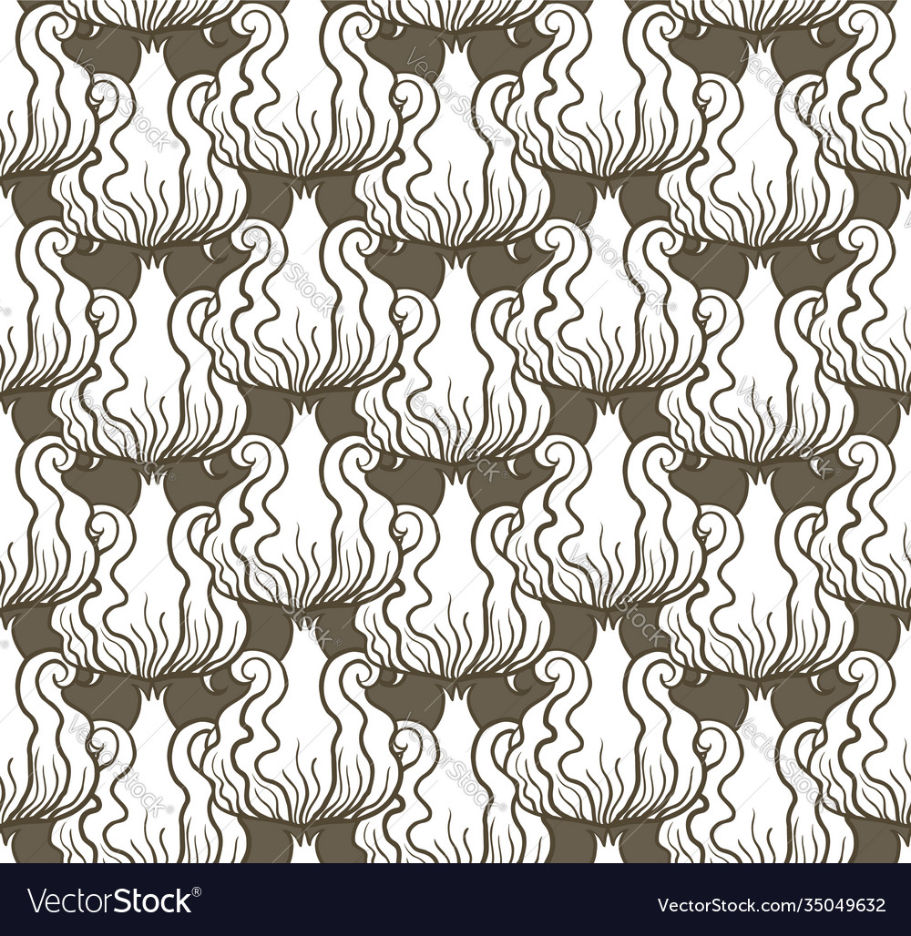 Art nouveau seamless flower pattern