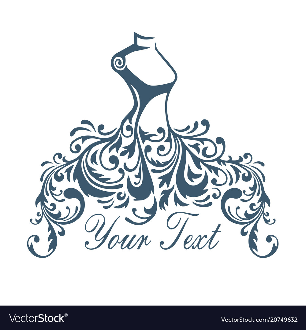 Boutique Dress Gown Logo Design Template Vector Image