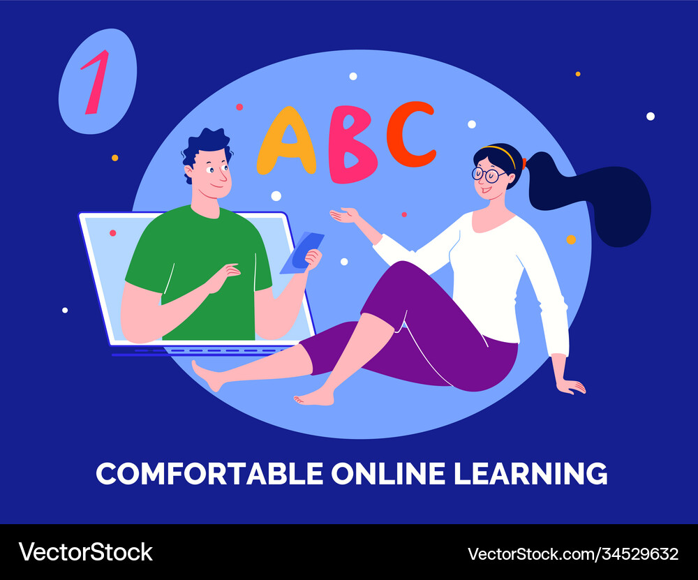 E-learning online learning Royalty Free Vector Image