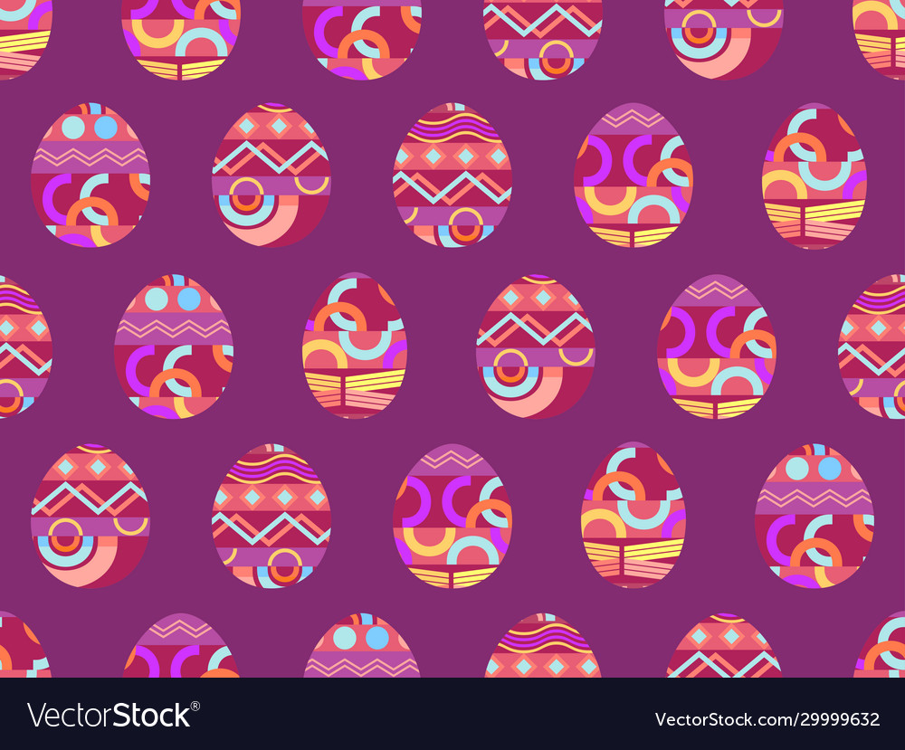 Easter eggs seamless pattern happy festive