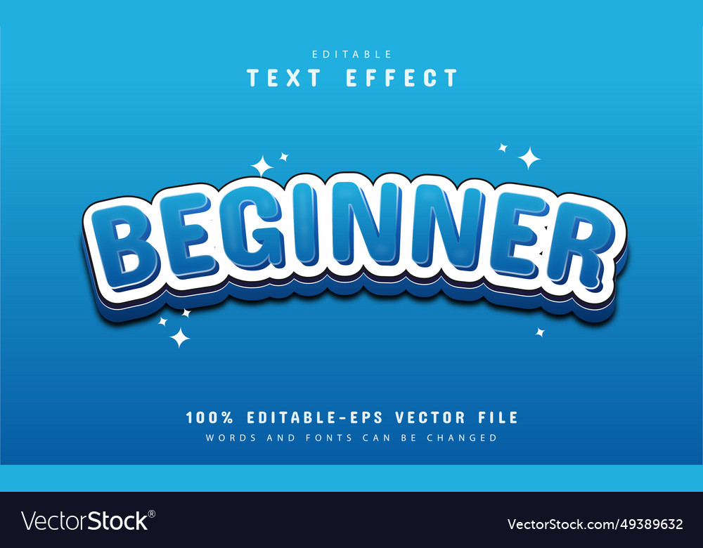 Editable text effect - beginner vector image Editable text effect - beginner