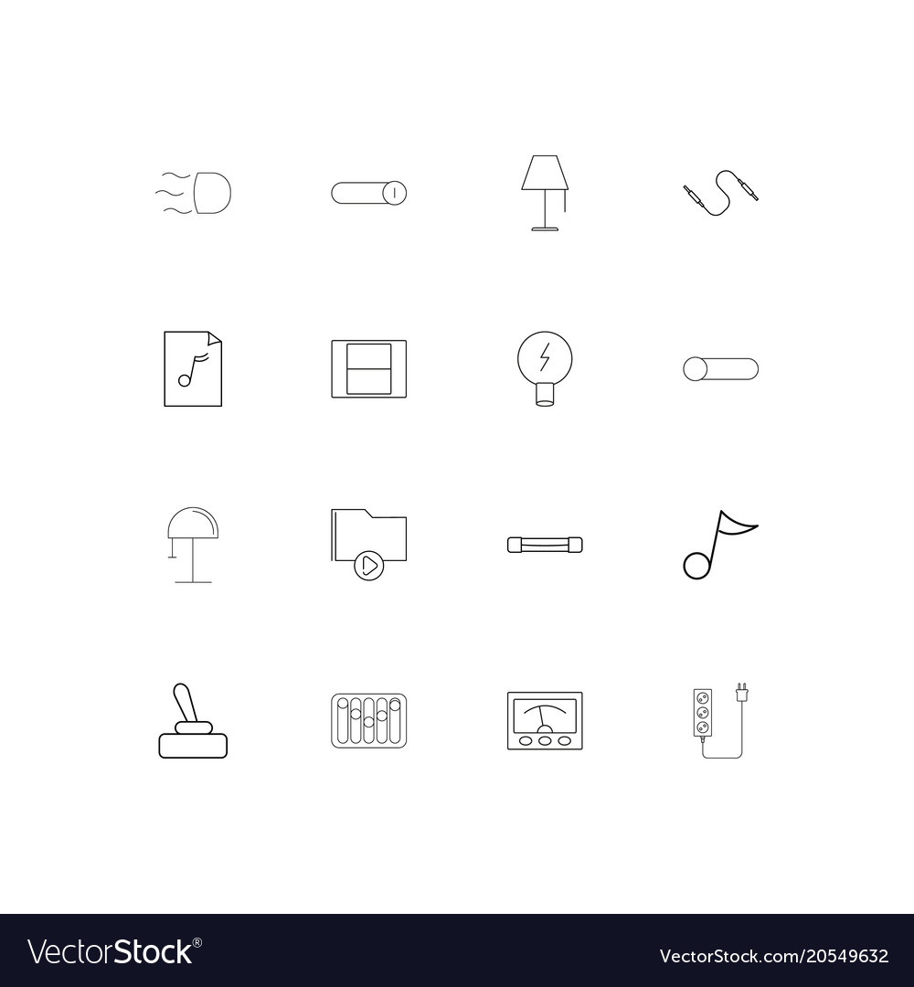 Electrical simple linear icons set outlined