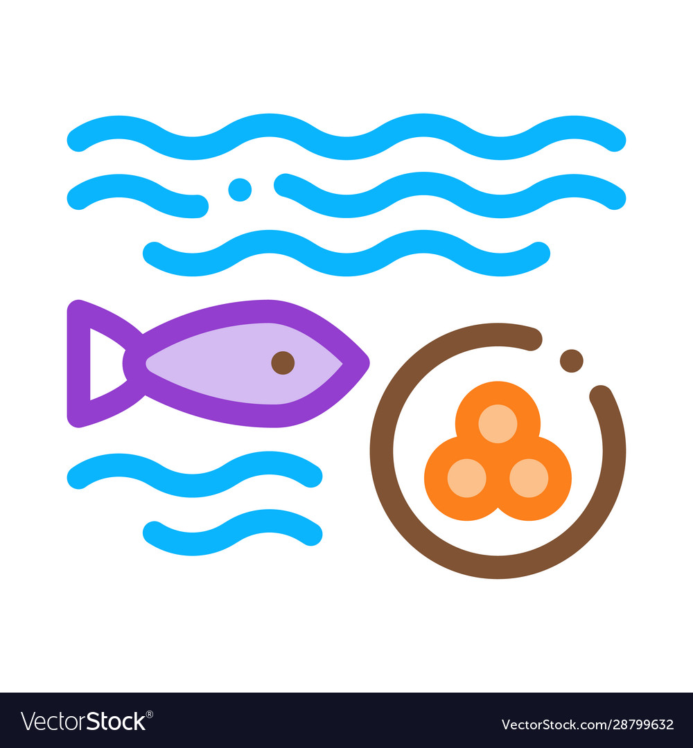 Fisch legt Kaviar Symbol Umriss