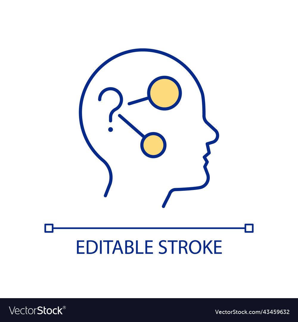 Human brain solving problems rgb color icon vector image Human brain solving problems rgb color icon