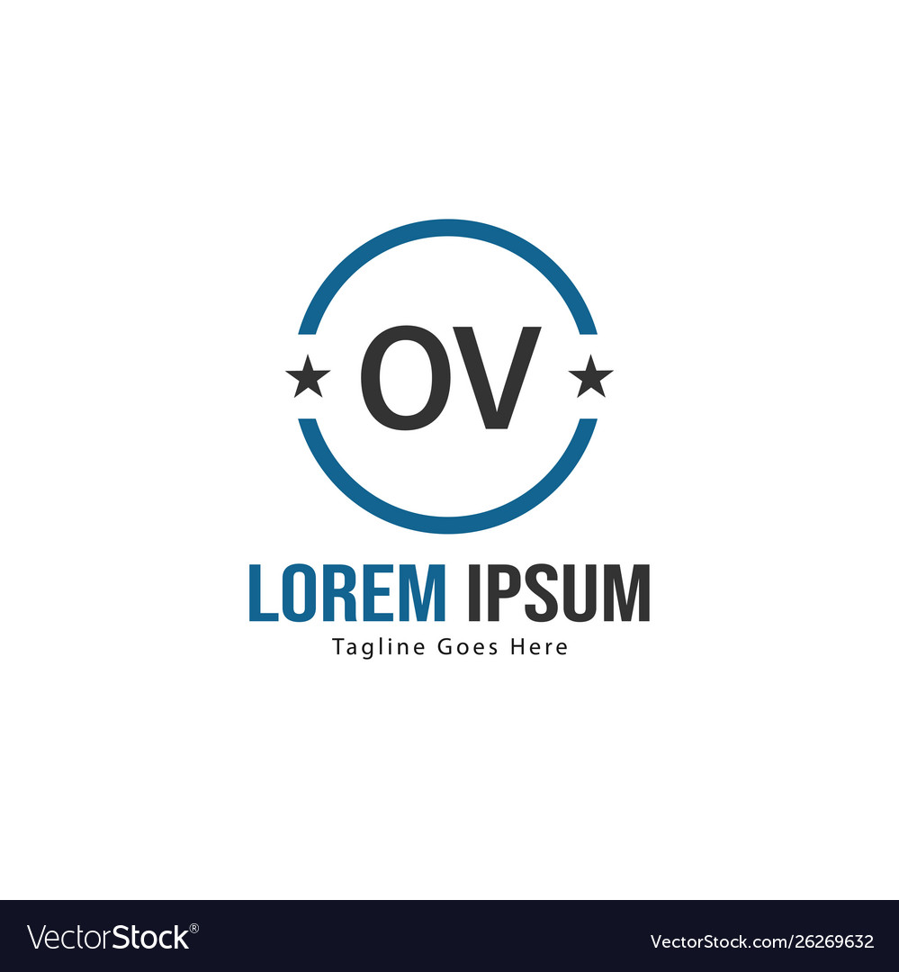 Initial ov logo template with modern frame