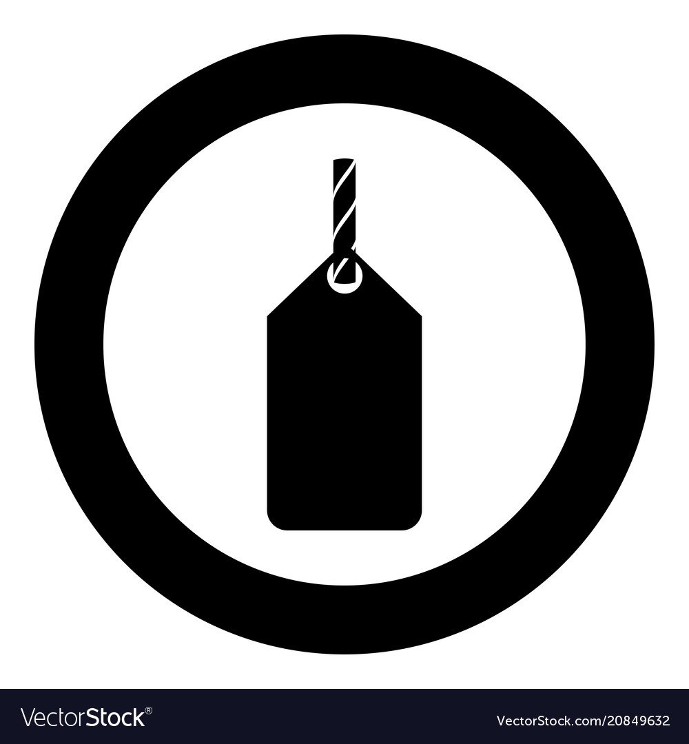 Label on the rope icon black color simple image