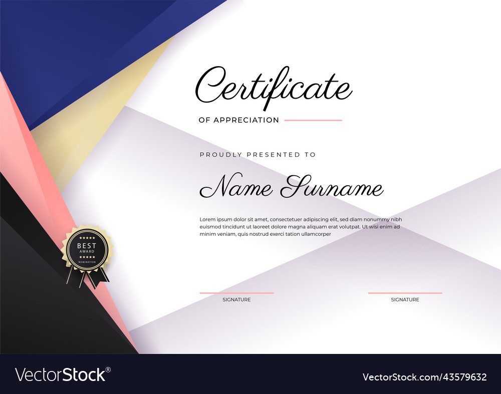 Modern elegant colorful diploma certificate Vector Image