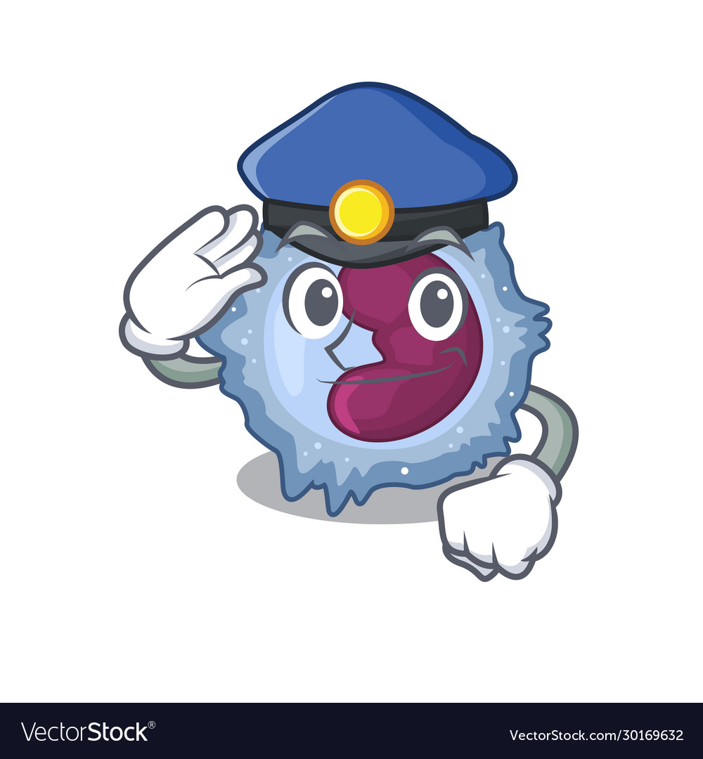 Monocyte cell cartoon mascot performed