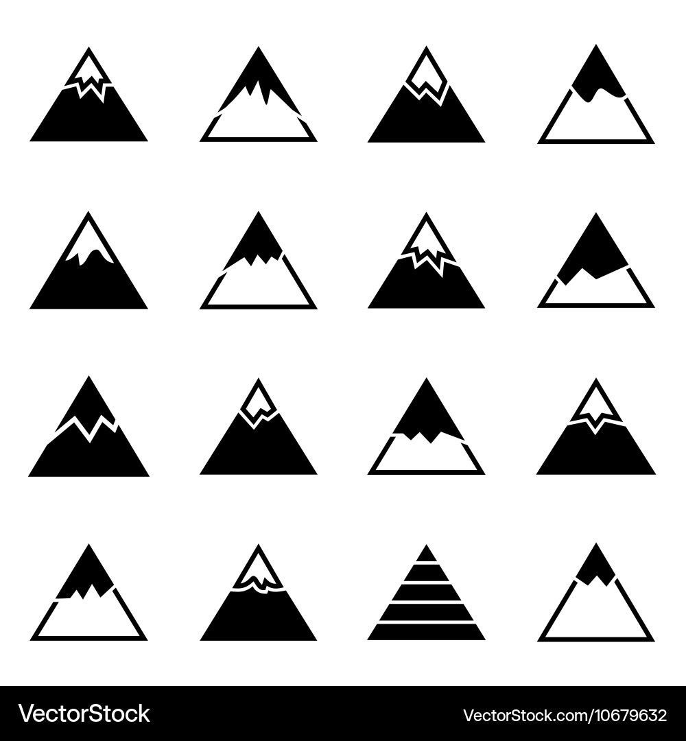 Mountains icon set Royalty Free Vector Image - VectorStock