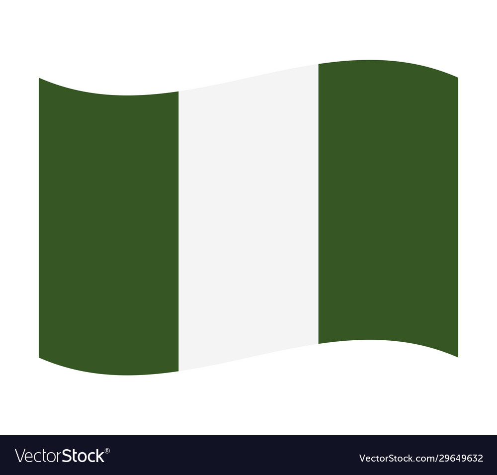 Nigeria flag in on white background