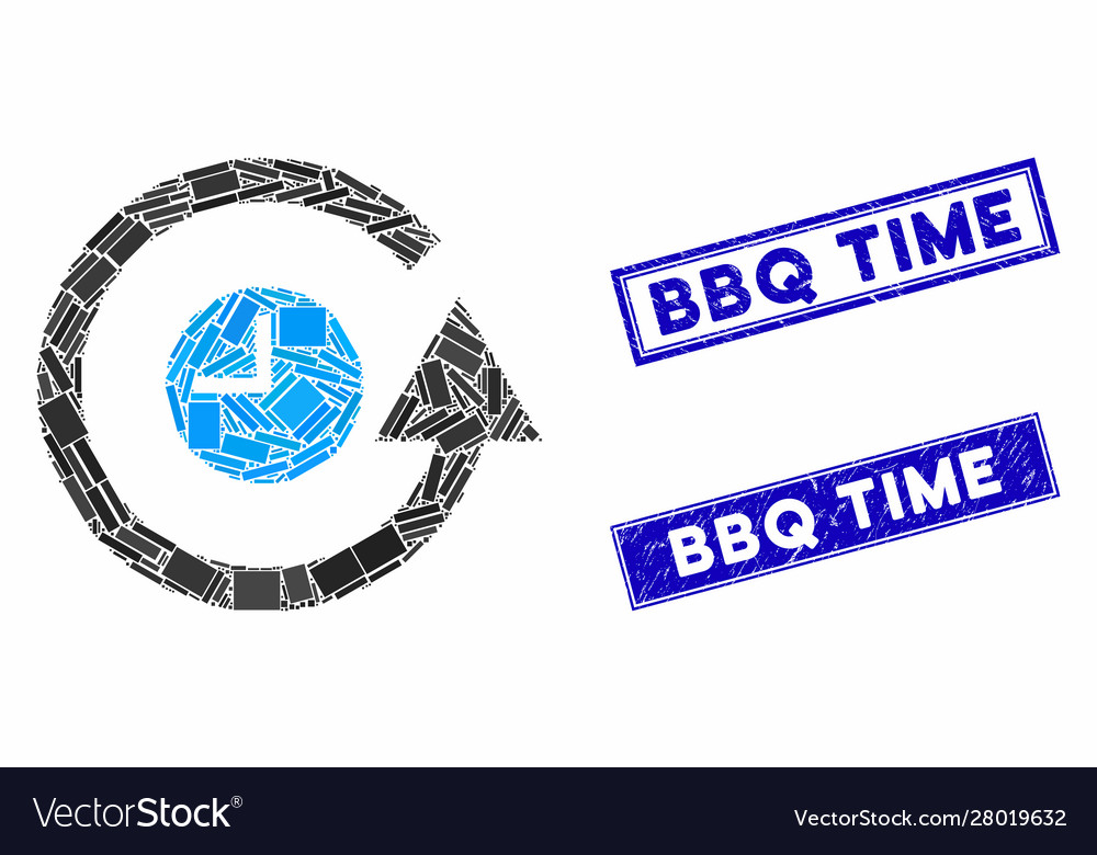 Restore clock mosaic and scratched rectangle vector image Restore clock mosaic and scratched rectangle