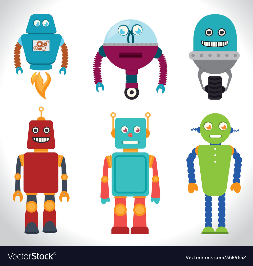 Robot design over white background