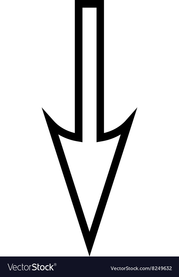 Sharp arrow down outline icon