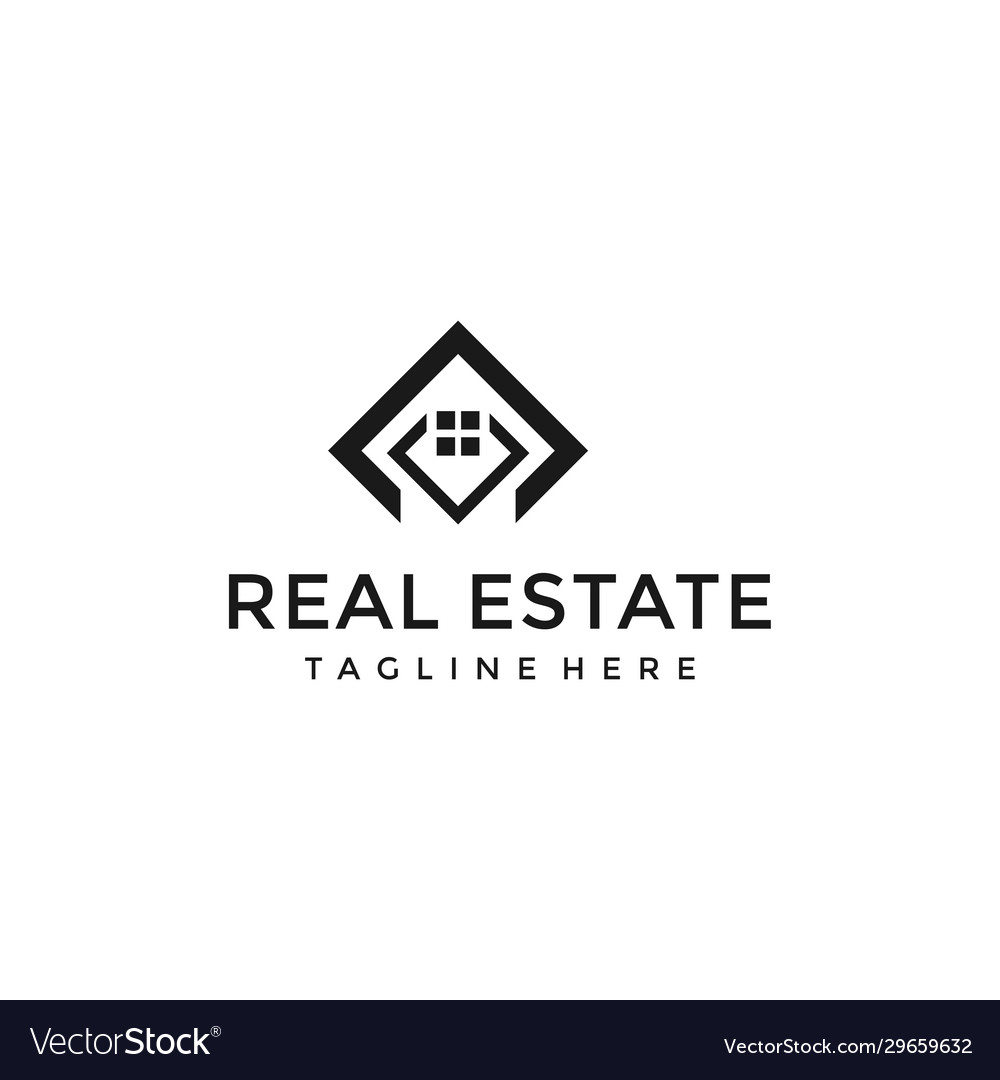 Simple home house real estate luxury logo design Vector Image