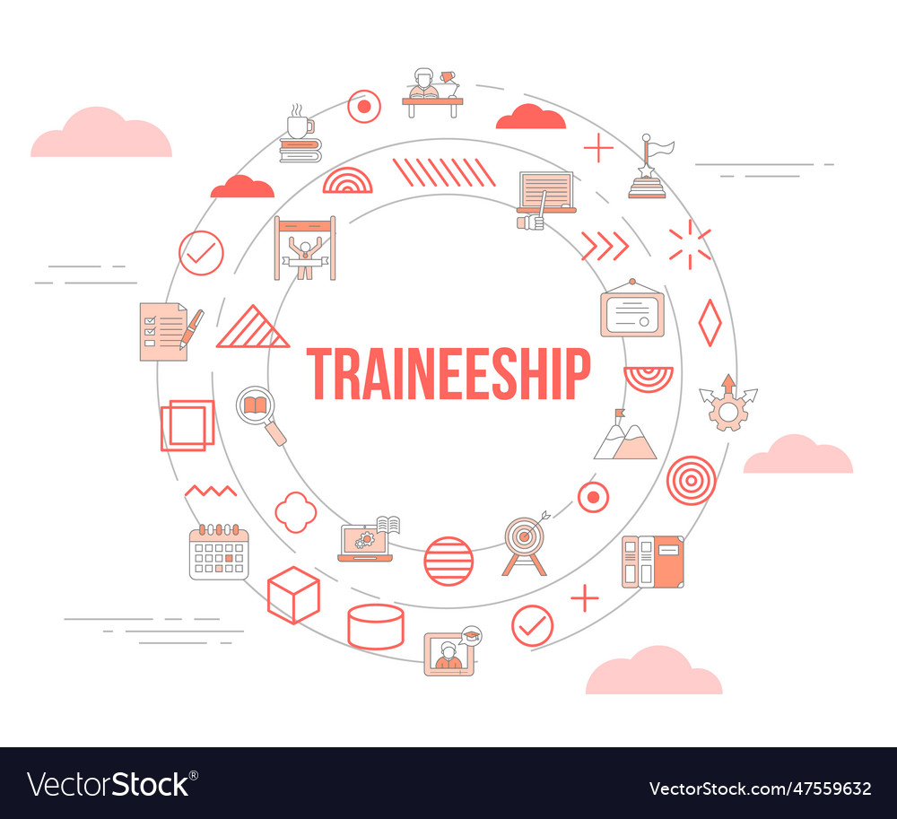 Traineeship Concept With Icon Set Template Banner Vector Image