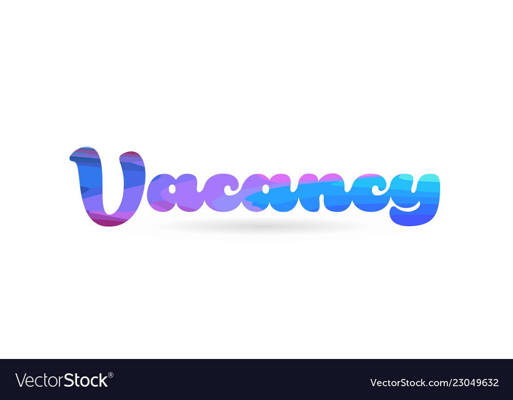 Vacancy pink blue color word text logo icon Vector Image