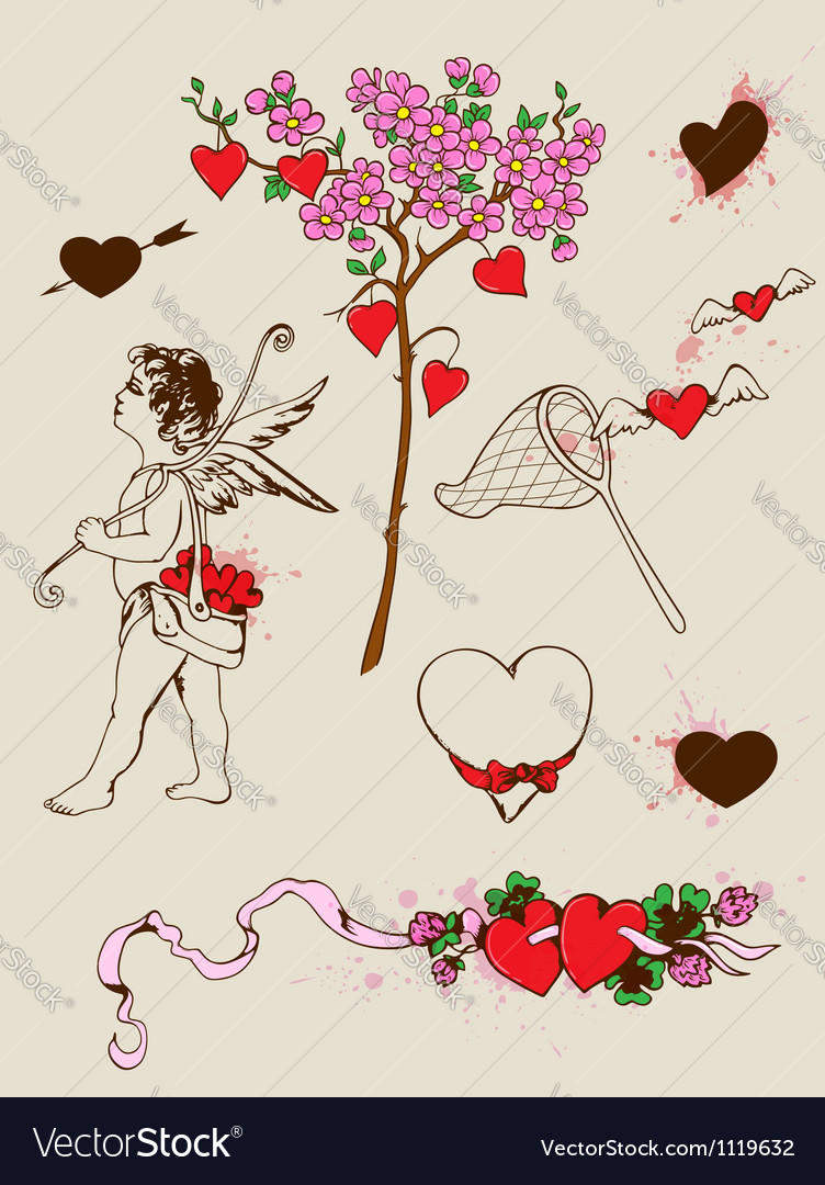 Valentines design elements