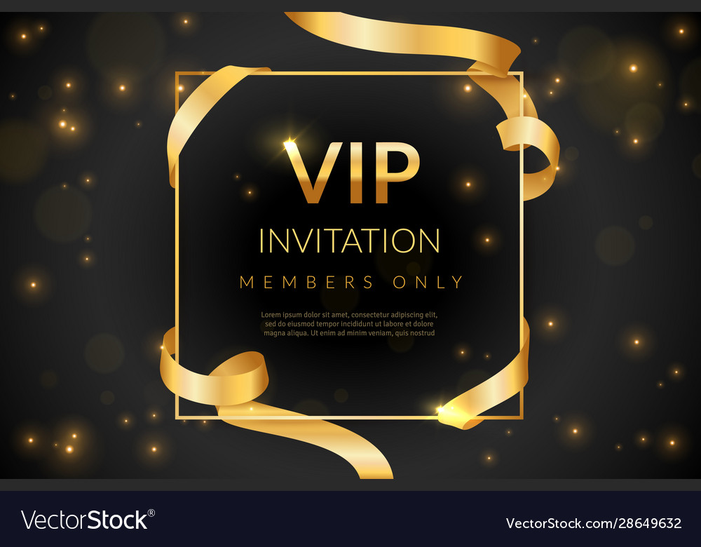 Vip luxury gift card invitation coupon Royalty Free Vector