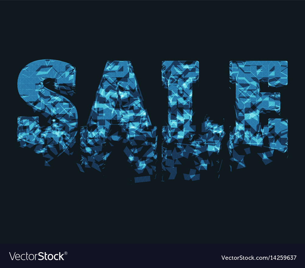 Abstract smashing mesh text