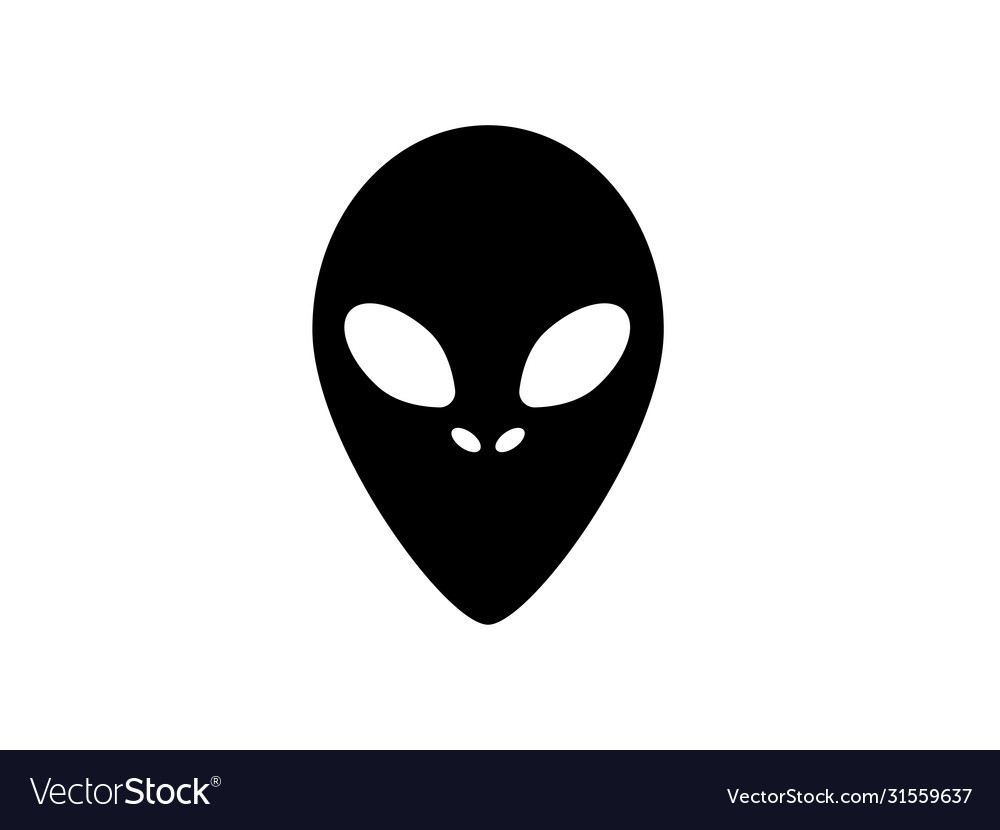 Alien black and white silhouette clip-art vector image Alien black and white silhouette clip-art