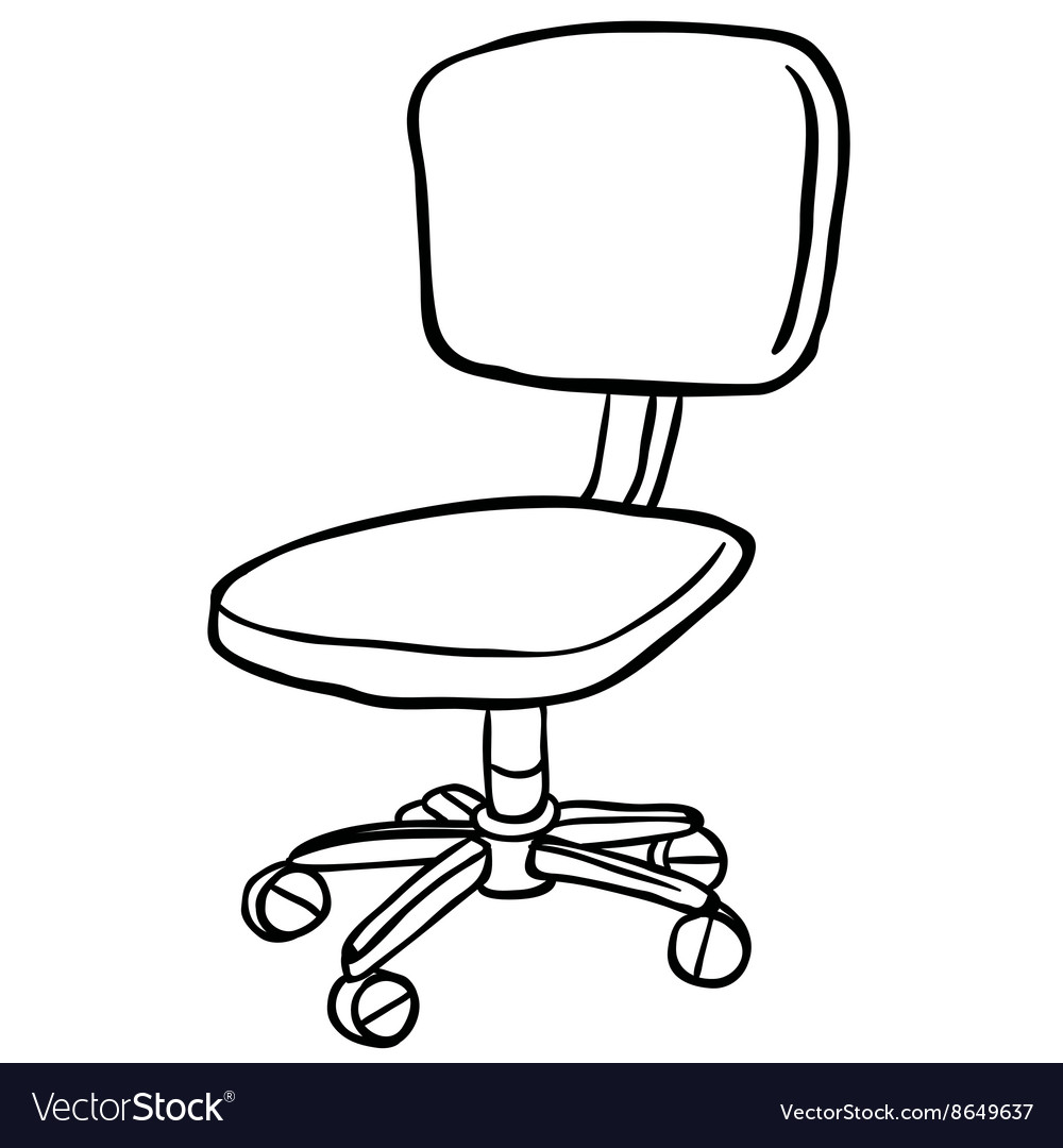 Black And White Computer Chair Royalty Free Vector Image