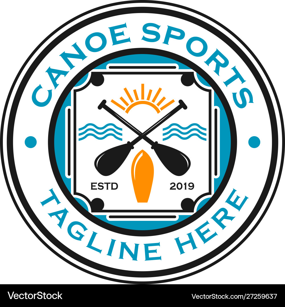 Canoe sports logo Royalty Free Vector Image VectorStock