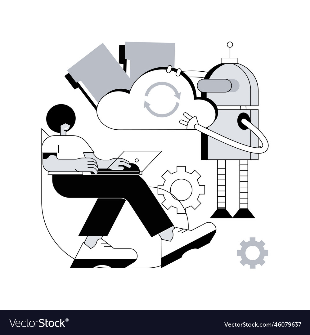 Cloud robotics abstract concept vector image Cloud robotics abstract concept