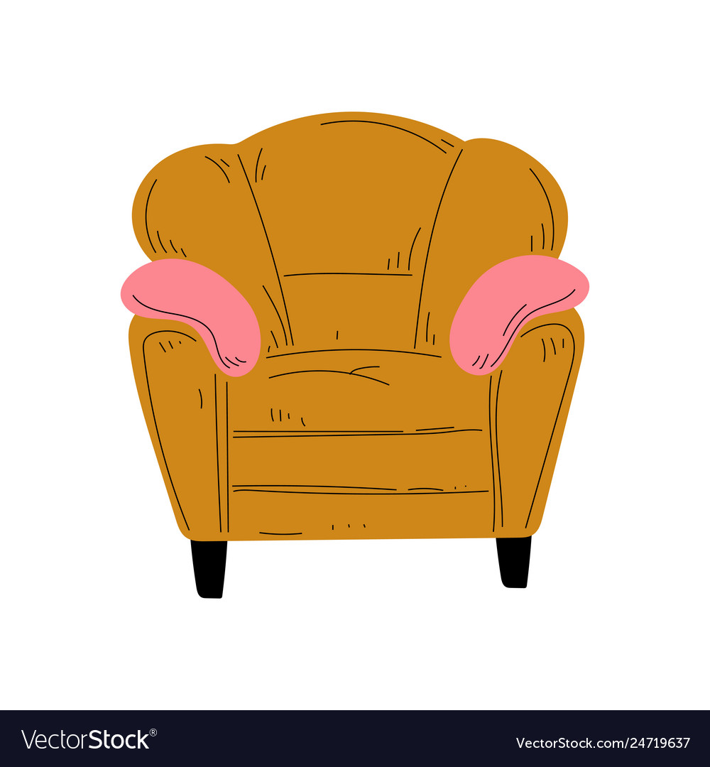 Comfortable Armchair With Pillows Cushioned Vector Image