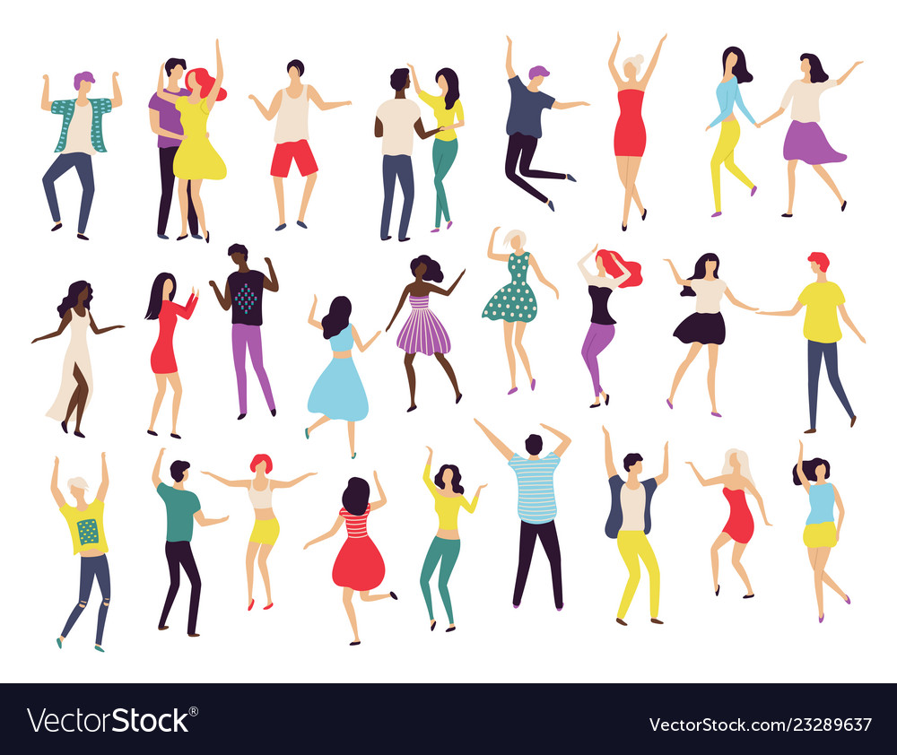 Dancing people waltz classic and modern dance Vector Image