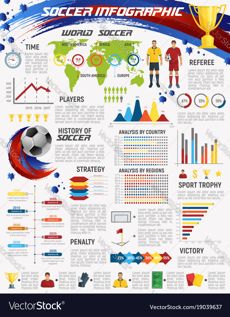 Football game and soccer sport club infographic Vector Image