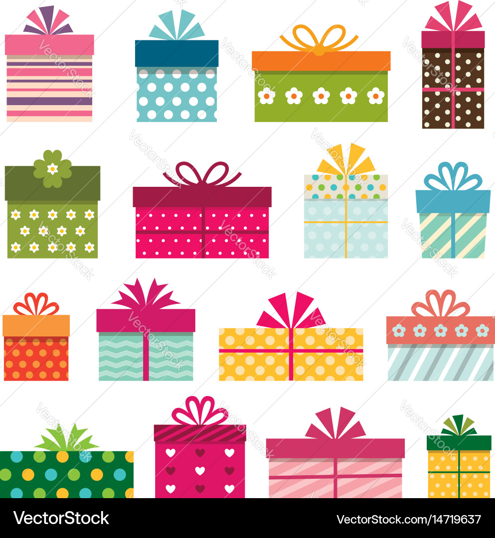 Gift boxes set Royalty Free Vector Image - VectorStock