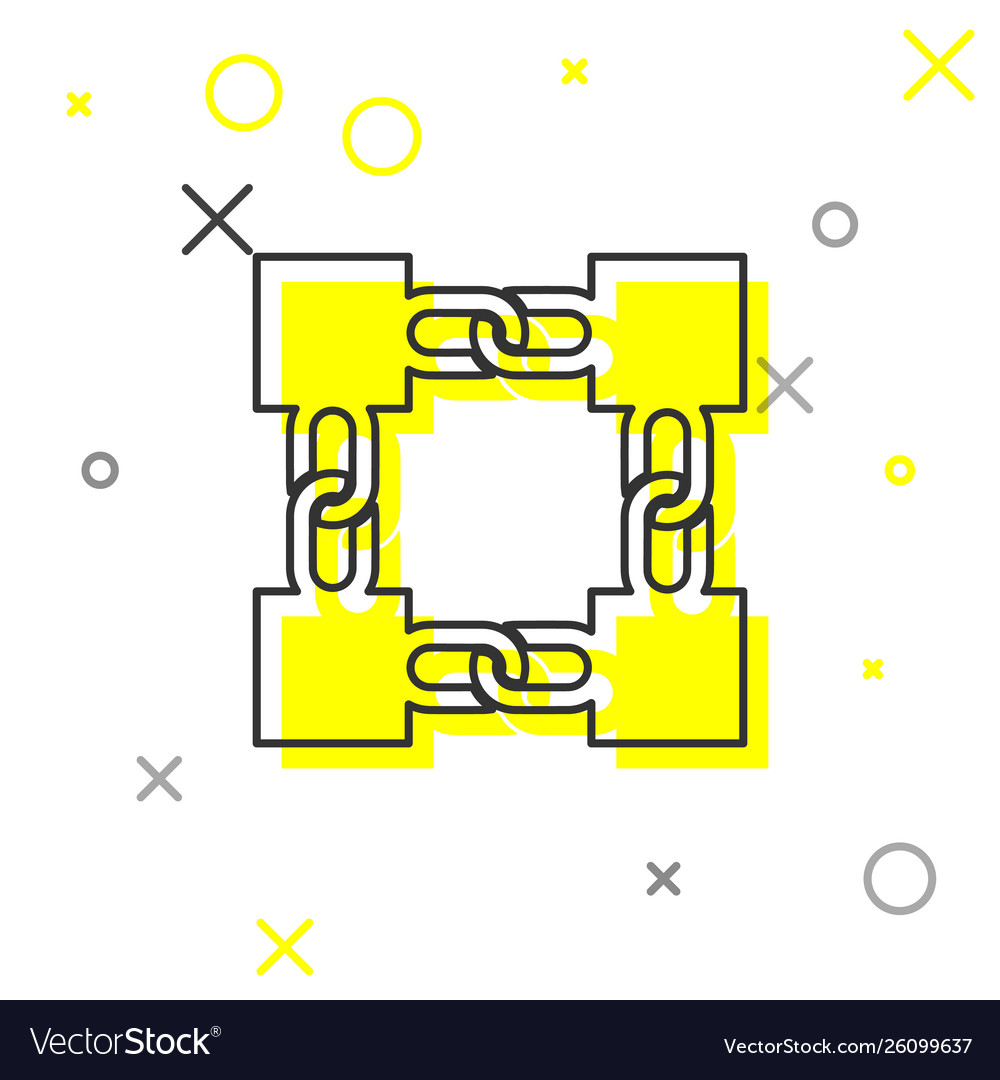Grey blockchain technology line icon isolated Vector Image Grey blockchain technology line icon isolated