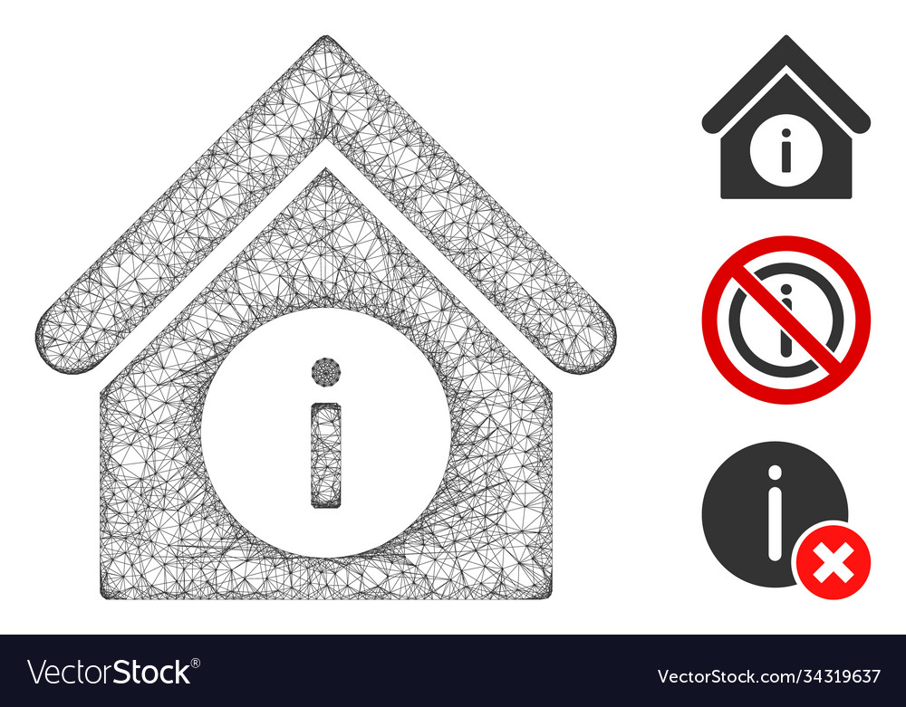 Info building polygonal web mesh vector image Info building polygonal web mesh