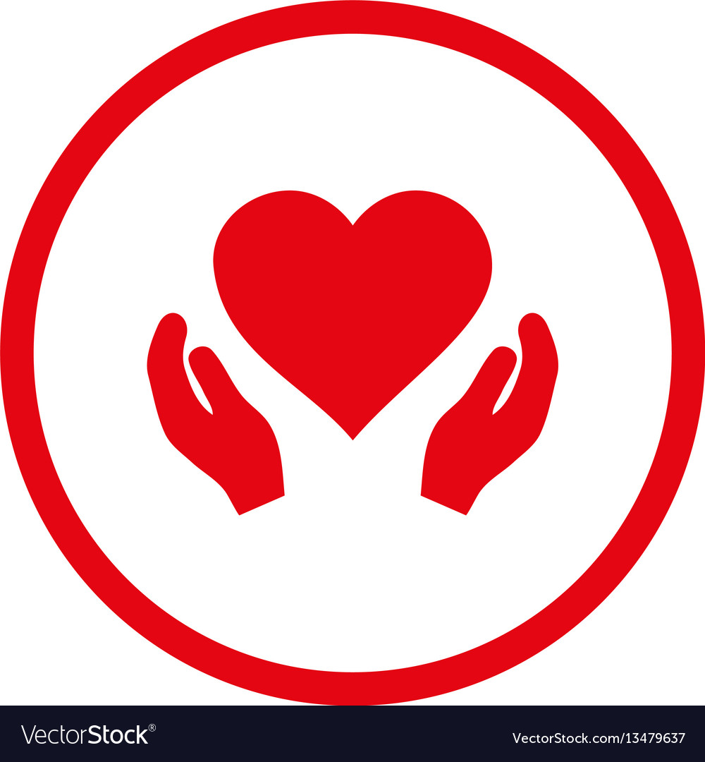 Love care hands rounded icon