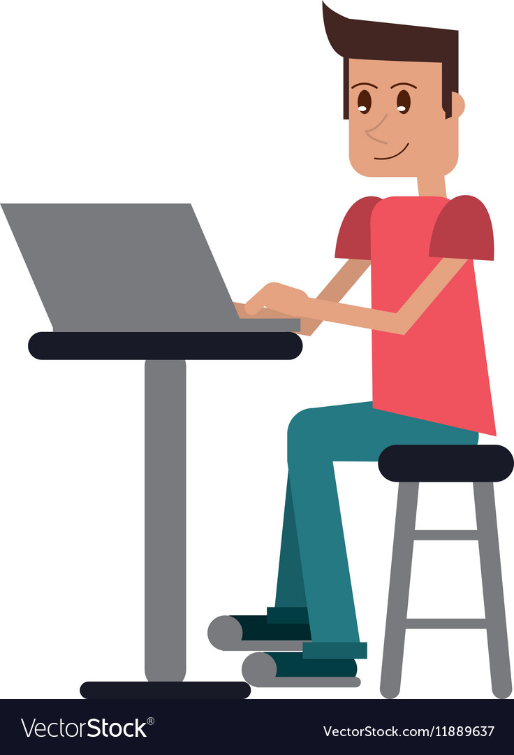 Man Working on Computer