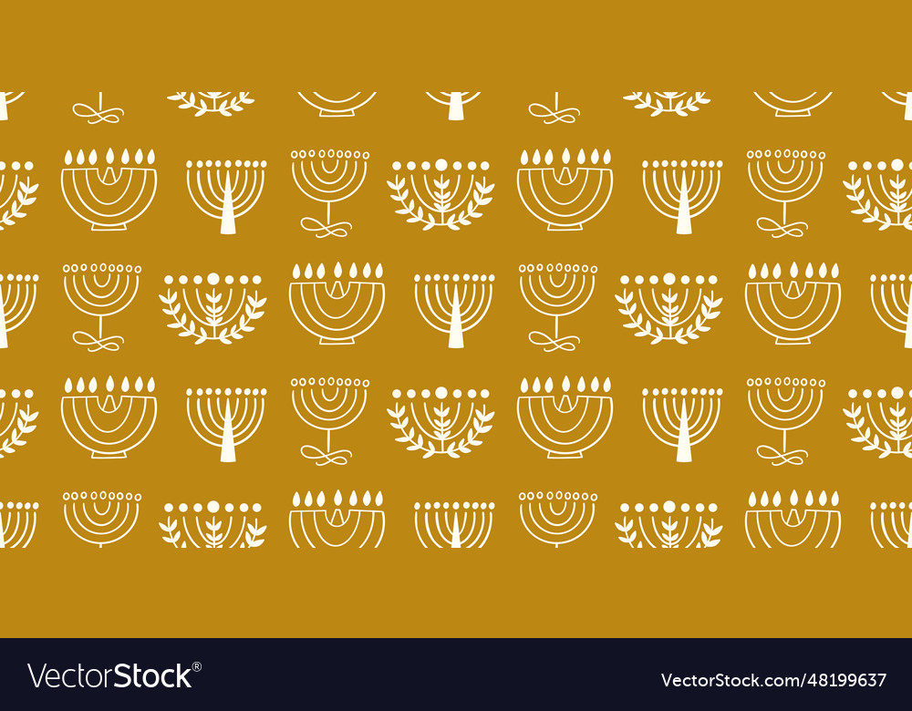 Menorah seamless pattern hanukkah background print vector image Menorah seamless pattern hanukkah background print