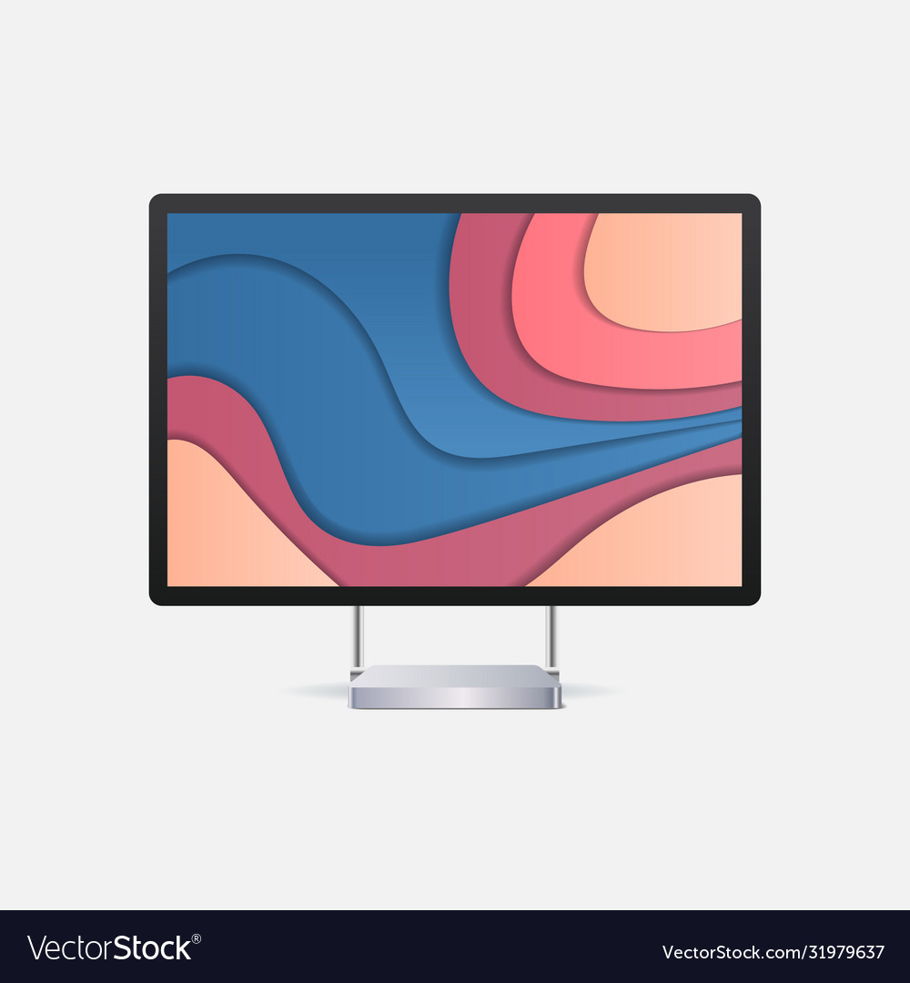 Modern computer monitor with colored screen