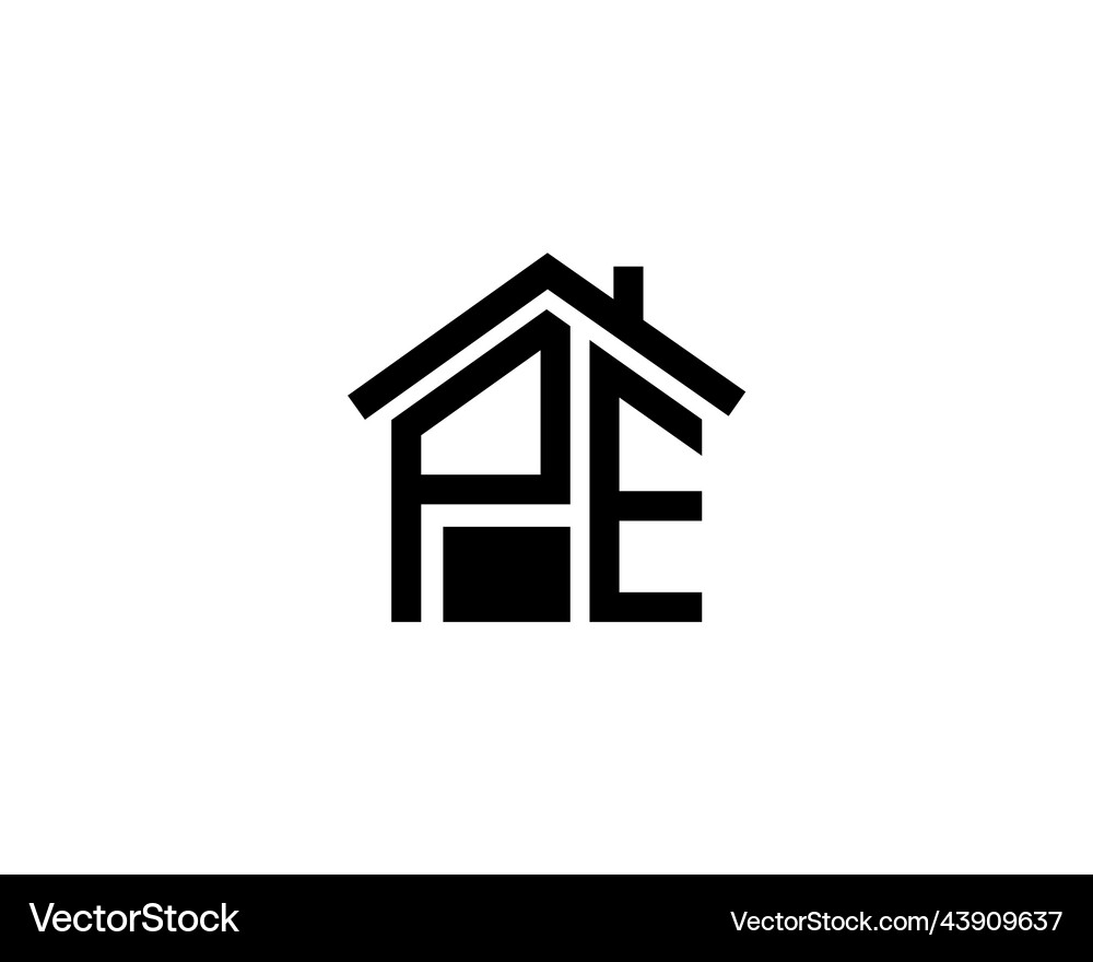 Modern real estate pe letter logo design Vector Image