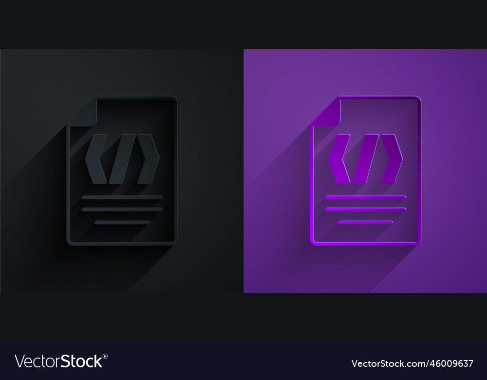 Paper cut binary code icon isolated on black vector image Paper cut binary code icon isolated on black