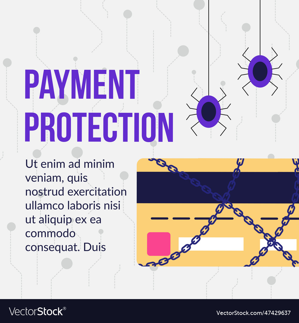 Payment protection security for banking system Vector Image