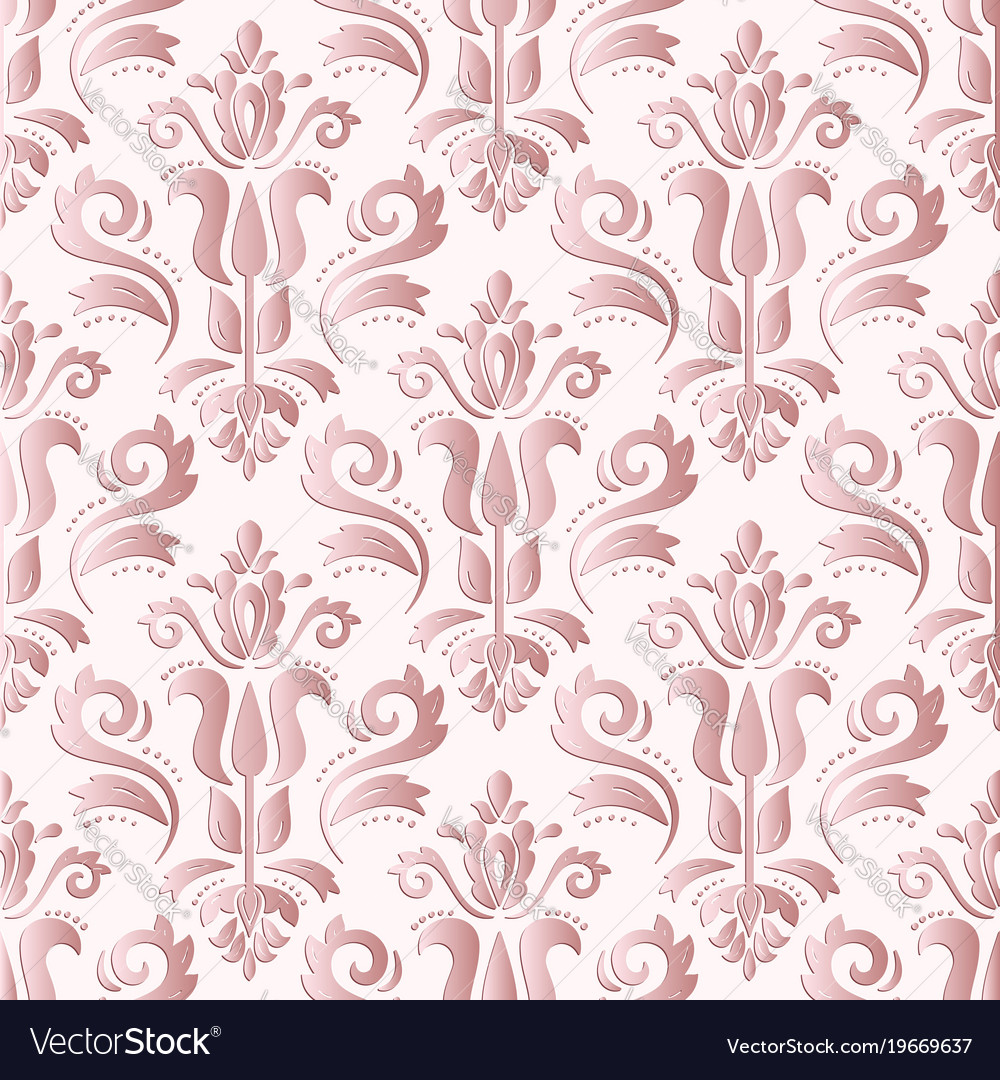 Seamless oriental pattern with 3d elements