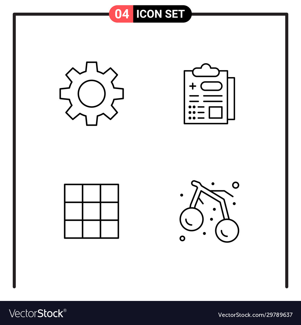 Set 4 line style icons for web and mobile Vector Image Set 4 line style icons for web and mobile