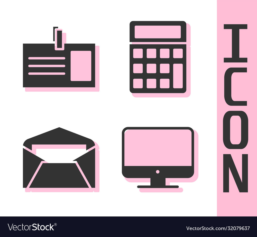 Set computer monitor screen identification badge vector image Set computer monitor screen identification badge