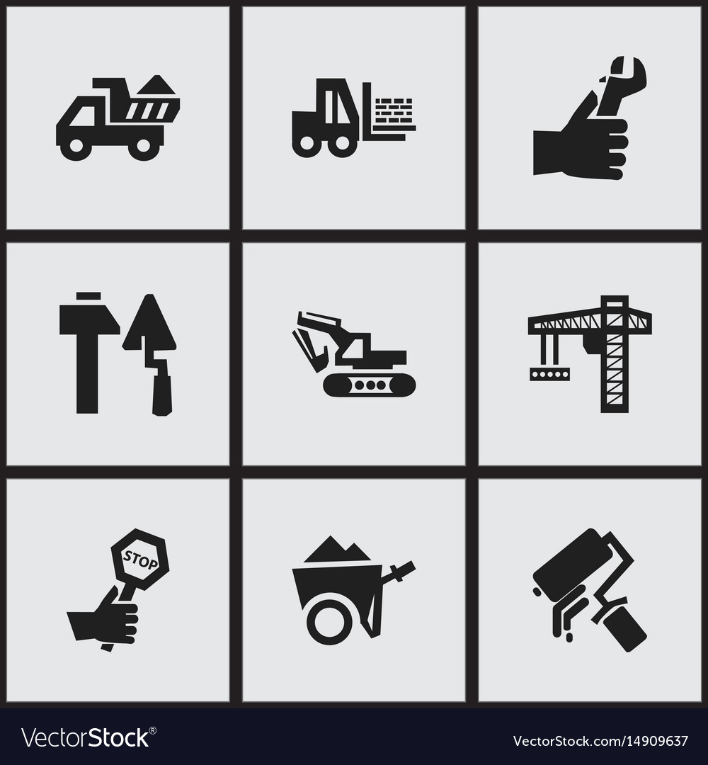 Set of 9 editable structure icons includes