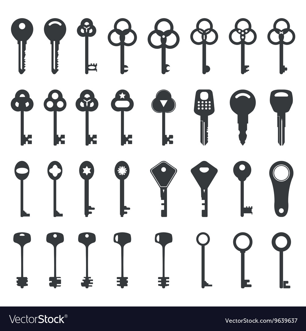 Set of keys Royalty Free Vector Image - VectorStock