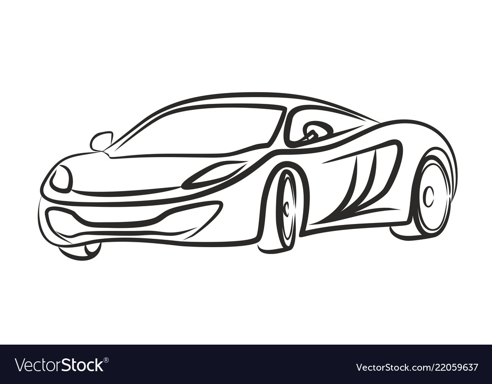 Sketch of sports car