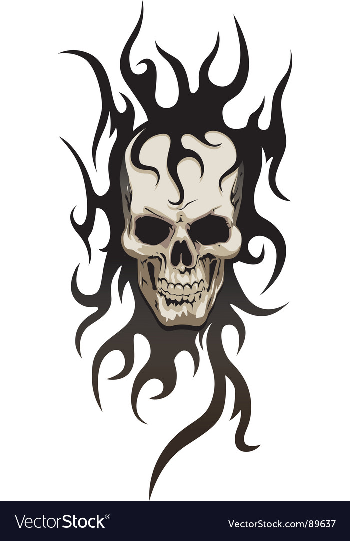 Tribal skulls tattoo design Royalty Free Vector Image