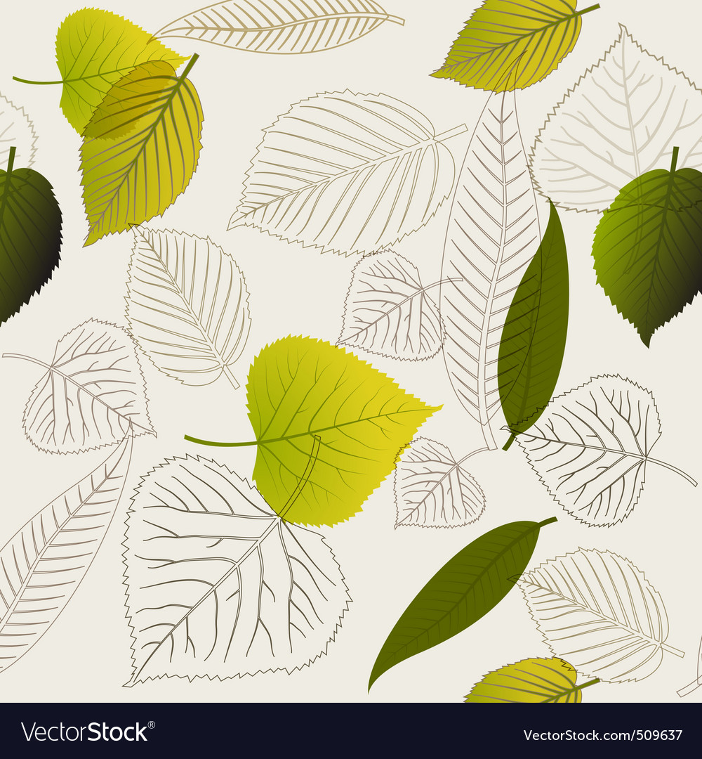 Spring leafs abstract seamless pattern