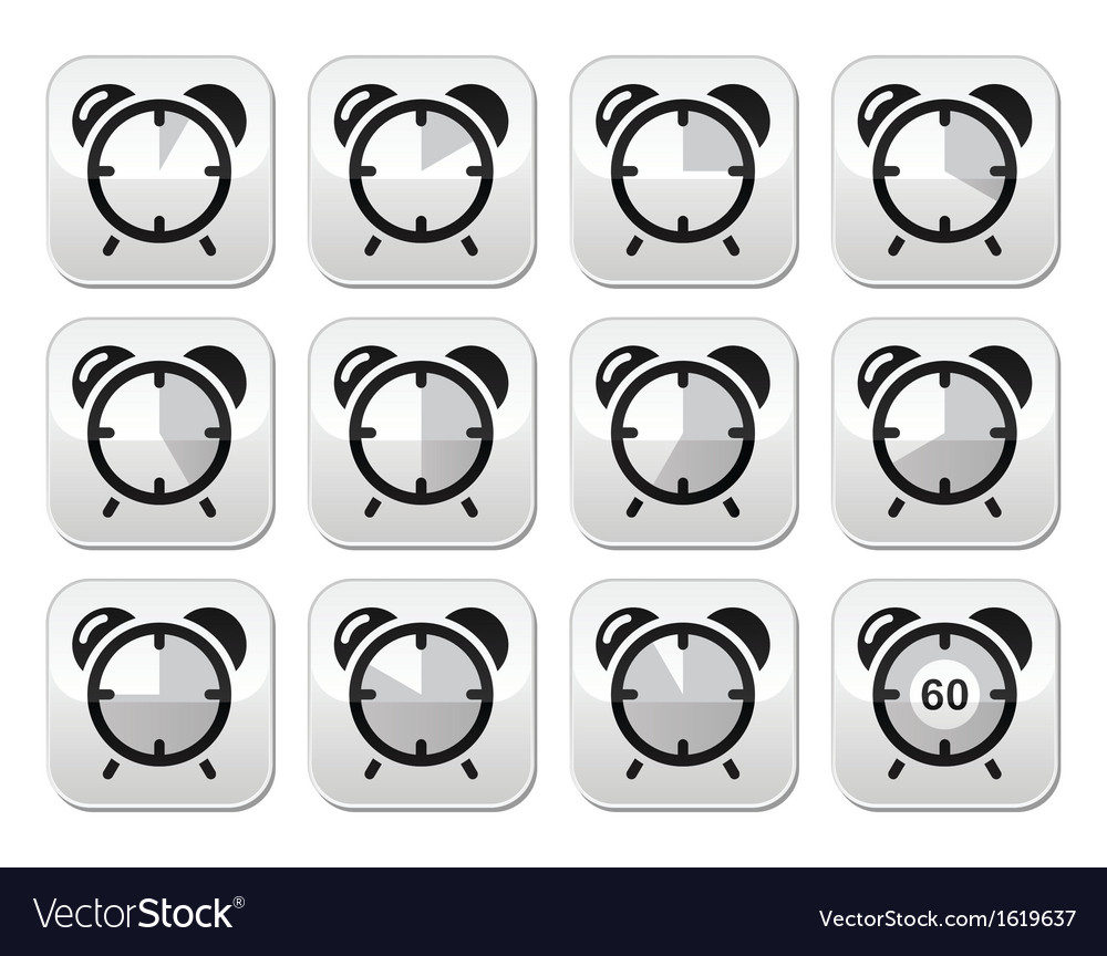 Time measure clock buttons set