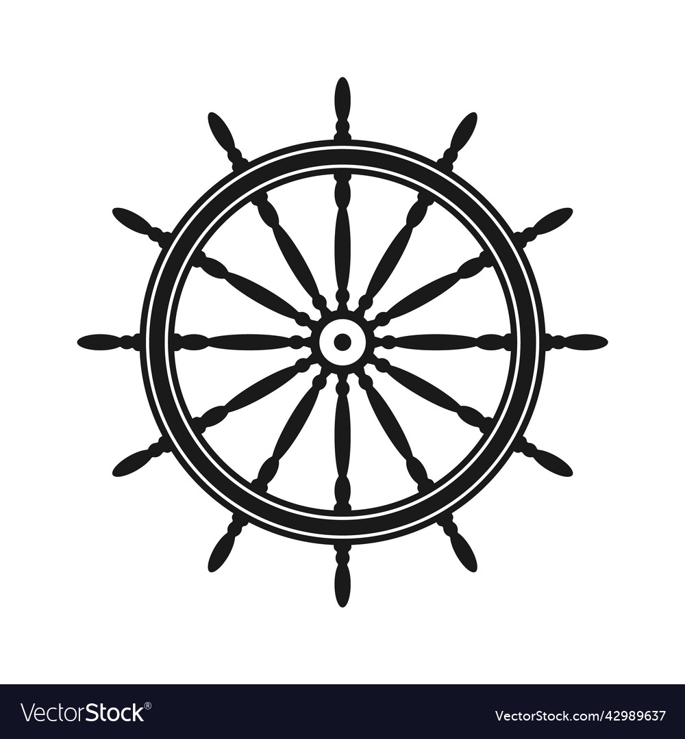 Vintage steering wheel ship yacht retro wheel Vector Image